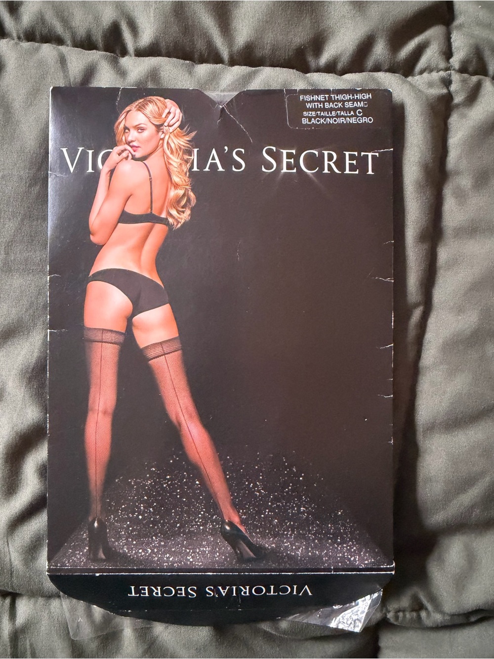 Victoria's Secret Black Fishnet Thigh-Highs with Back Seam